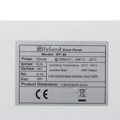 Elfeland® SP-36 120W 12V 1180*540mm Monocrystalline Semi Flexible Solar Panel With 1.5m Cable 4