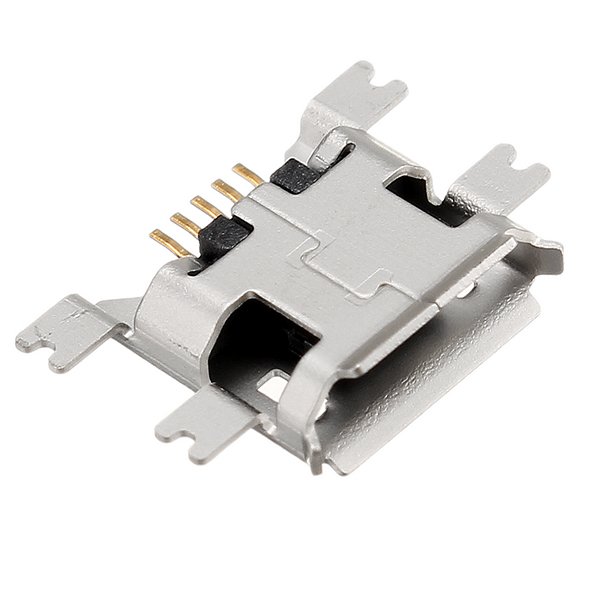 10pcs Micro USB Microphone Female Socket 5P Gold Plated 1.27mm Sink Board 5 Pin 4 Feet Patch For Samsung Android Mobile Phone Interface 2