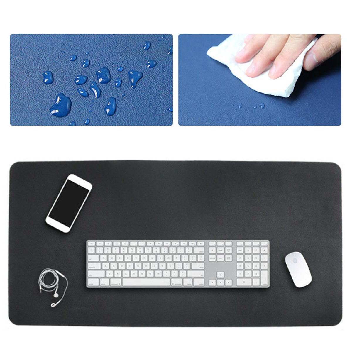 80x40cm Both Sides Two Colors Extended PU leather Mouse Pad Mat Large Office Gaming Desk Mat 1