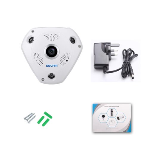 ESCAM Fisheye Camera Support VR QP180 Shark 960P IP WiFi Camera 1.3MP 360 Degree Panoramic Infrared Night Vision Camera 10