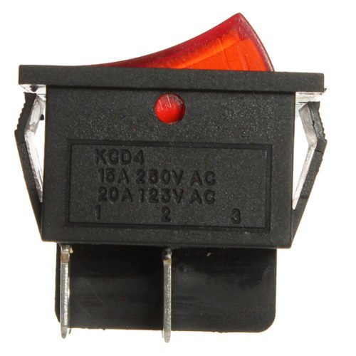 30pcs Red Light Lamp 4 Pin DPST ON-OFF Rocker Boat Push Button Switch 13A/250V 20A/125V 4