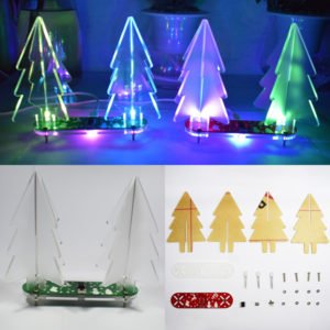 Geekcreit® DIY Full Color Changing LED Acrylic 3D Christmas Tree Electronic Learning Kit