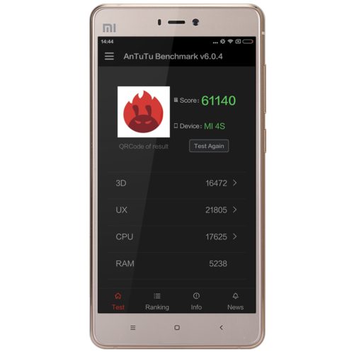 Xiaomi Mi4S 5.0 inch MIUI 8 4G Smartphone Snapdragon 808 64bit Hexa Core Fingerprint ID 3GB RAM 64GB ROM 13.0MP + 5.0MP Dual Cameras Quick Charge Type 7