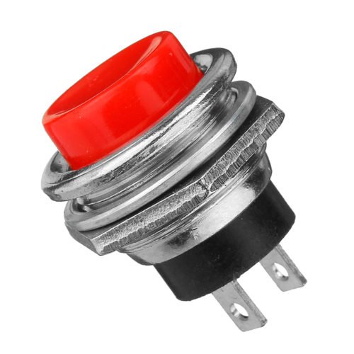 2Pcs 3A 125V Momentary Push Button Switch OFF-ON Horn Red Plastic 9