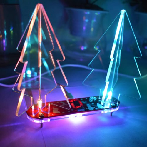 Geekcreit® DIY Full Color Changing LED Acrylic 3D Christmas Tree Electronic Learning Kit 7