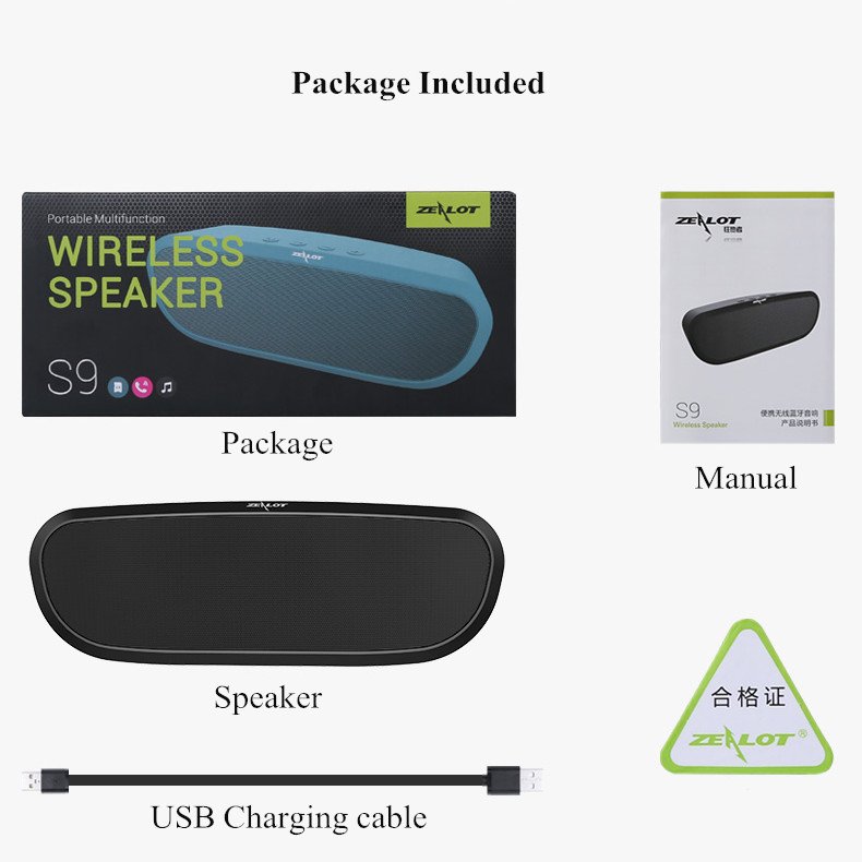 Zealot S9 2400mAh Smart Portable Bass Hands-free TF Card AUX Flash Disk Wireless Bluetooth Speaker 11 Zealot S9 2400mAh Smart Portable Bass Hands-free TF Card AUX Flash Disk Wireless Bluetooth Speaker - Image 11