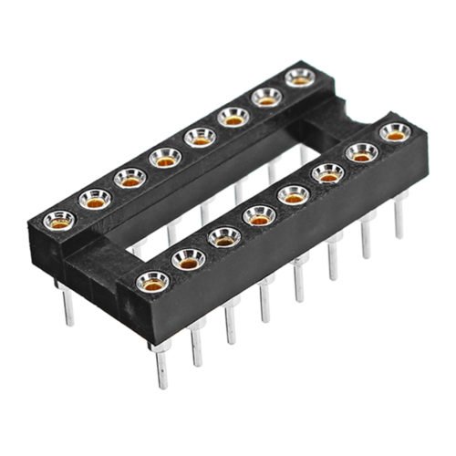 50pcs 16 Pins 2.54mm DIP Straight Plug Double Row Circular Hole IC Socket Connector Adapter 8