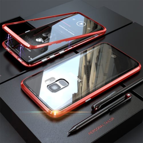 Bakeey Magnetic Adsorption Metal Clear Glass Protective Case for Samsung Galaxy S9/S9 Plus 11