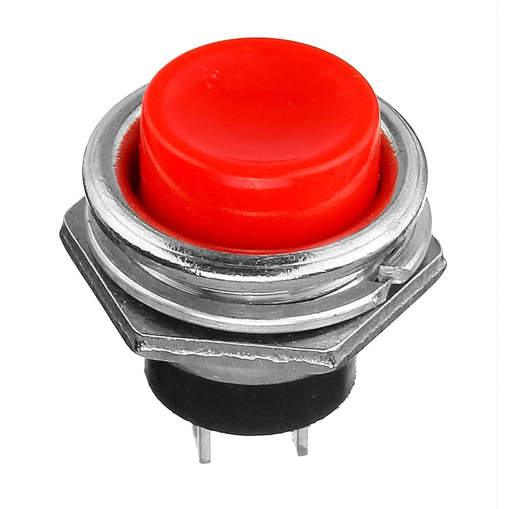 10Pcs 3A 125V Momentary Push Button Switch OFF-ON Horn Red Plastic 1