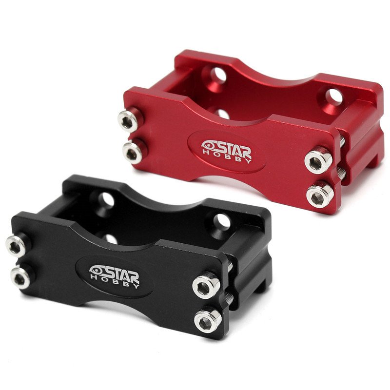 Black/Red CNC Aluminium Alloy Steering Gear Bracket 3 Black/Red CNC Aluminium Alloy Steering Gear Bracket - Image 3