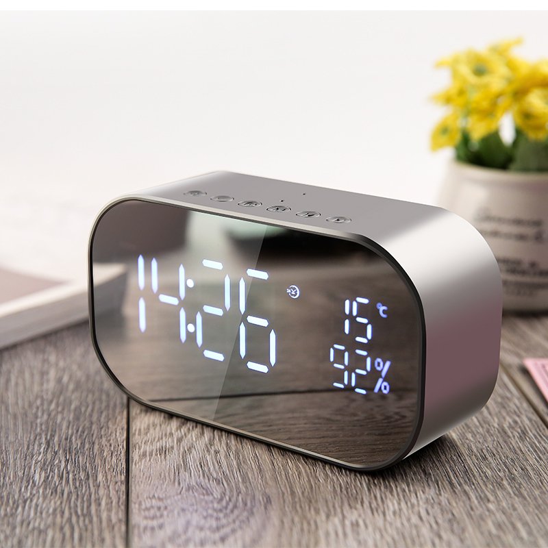 yAyusi S2 Dual Units Wireless Bluetooth Speaker LED Display Clock Mirror FM Radio Heavy Bass Speaker 5 yAyusi S2 Dual Units Wireless Bluetooth Speaker LED Display Clock Mirror FM Radio Heavy Bass Speaker - Image 5