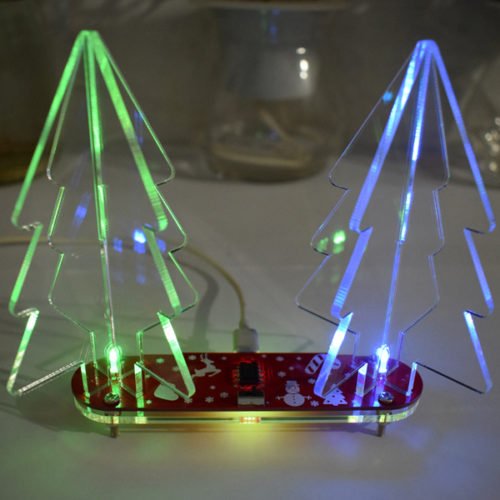 Geekcreit® DIY Full Color Changing LED Acrylic 3D Christmas Tree Electronic Learning Kit 6