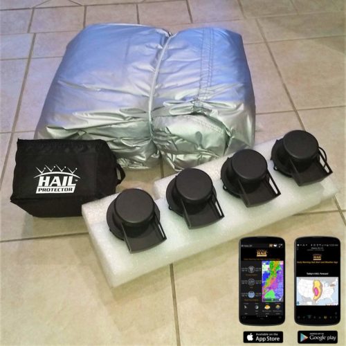 Hail Protector Patented Portable Car Cover System (ANY SIZE HAIL, REMOTE CONTROLLED, FREE MOBILE APP ALERT SUBSCRIPTION) for Sedans, Hatchbacks and Wa 11