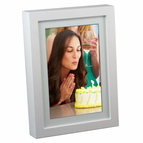 PhotoSpring (16GB) 10-Inch IPS, WiFi, Touchscreen, Battery, iPhone & Android App, Photo & Video, Picture Frame (White) 15,000 Photo Capacity 52