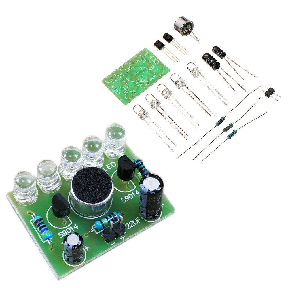 10pcs DIY Voice Controlled Melody Light 5MM Highlight DIY LED Flash Electronic Training Kit 1