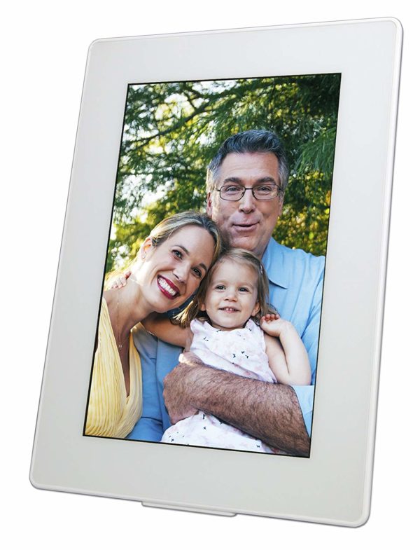 PhotoSpring (16GB) 10-Inch IPS, WiFi, Touchscreen, Battery, iPhone & Android App, Photo & Video, Picture Frame (White) 15,000 Photo Capacity 32