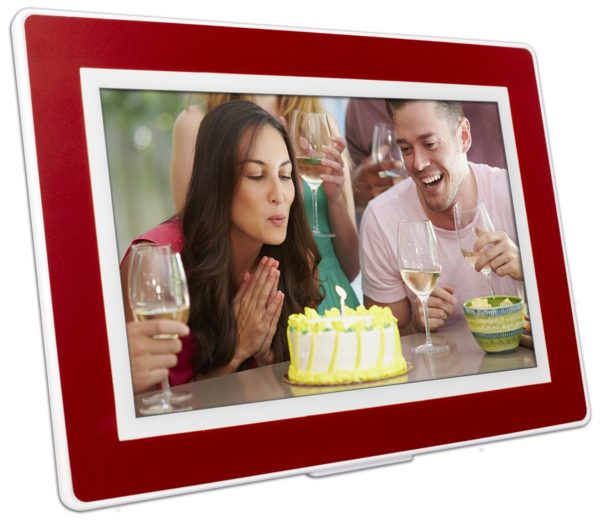 PhotoSpring (16GB) 10-Inch IPS, WiFi, Touchscreen, Battery, iPhone & Android App, Photo & Video, Picture Frame (White) 15,000 Photo Capacity 31