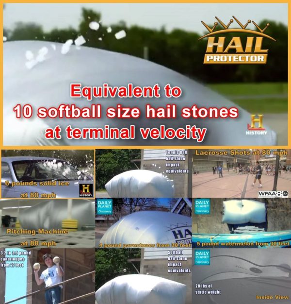 Hail Protector Patented Portable Car Cover System (ANY SIZE HAIL, REMOTE CONTROLLED, FREE MOBILE APP ALERT SUBSCRIPTION) for Sedans, Hatchbacks and Wa 4