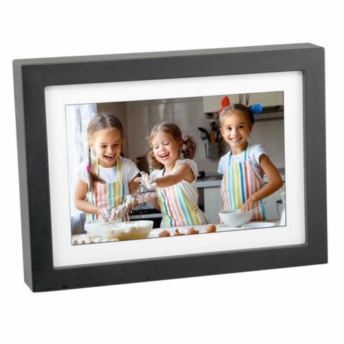 PhotoSpring (16GB) 10-Inch IPS, WiFi, Touchscreen, Battery, iPhone & Android App, Photo & Video, Picture Frame (White) 15,000 Photo Capacity 46