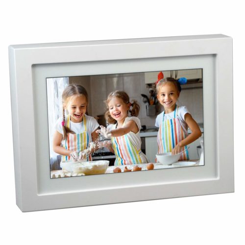 PhotoSpring (16GB) 10-Inch IPS, WiFi, Touchscreen, Battery, iPhone & Android App, Photo & Video, Picture Frame (White) 15,000 Photo Capacity 51