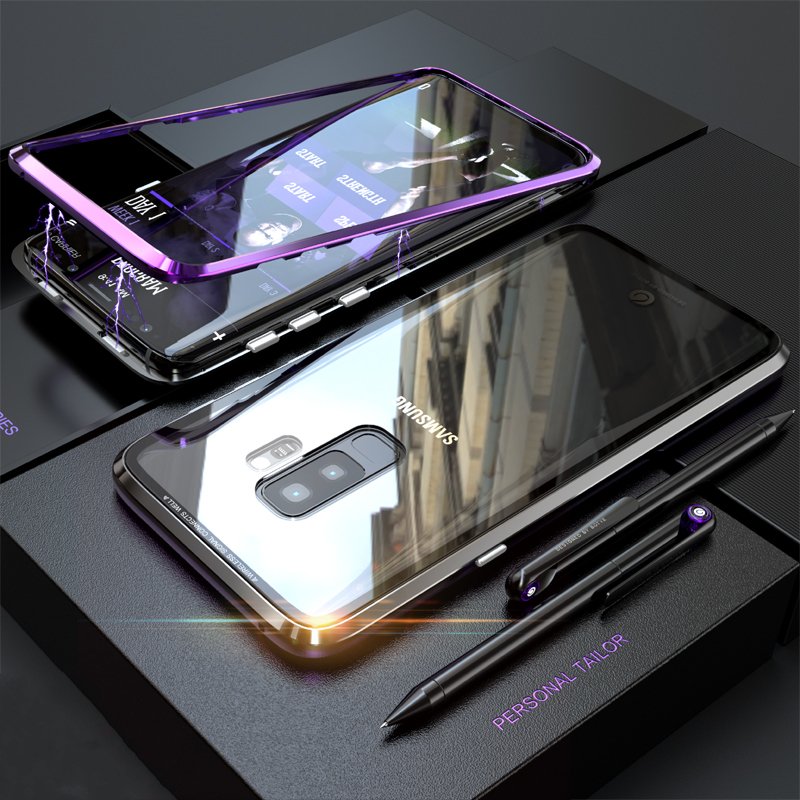 Bakeey Magnetic Adsorption Metal Clear Glass Protective Case for Samsung Galaxy S9/S9 Plus 1