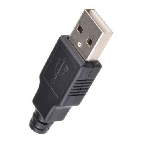 50pcs USB2.0 Type-A Plug 4-pin Male Adapter Connector Jack With Black Plastic Cover 3
