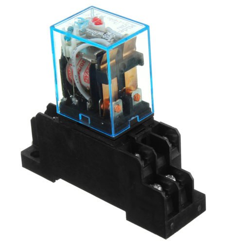 5Pcs AC220V Coil Power Relay LY2NJ JQX-13F DPDT 8 Pin PTF08A With Socket Base 4