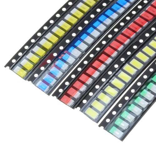 100Pcs 5 Colors 20 Each 5730 LED Diode Assortment SMD LED Diode Kit Green/RED/White/Blue/Yellow 7