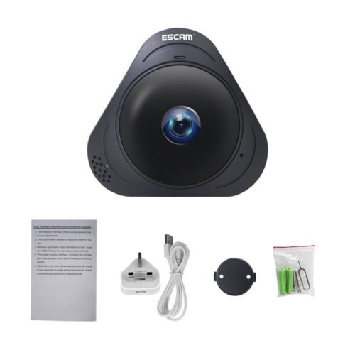 ESCAM Q8 960P 1.3MP 360 Degree VR Fisheye WiFi IR Infrared IP Camera Two Way Audio Motion Detector 5