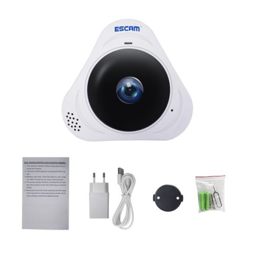 ESCAM Q8 960P 1.3MP 360 Degree VR Fisheye WiFi IR Infrared IP Camera Two Way Audio Motion Detector 6