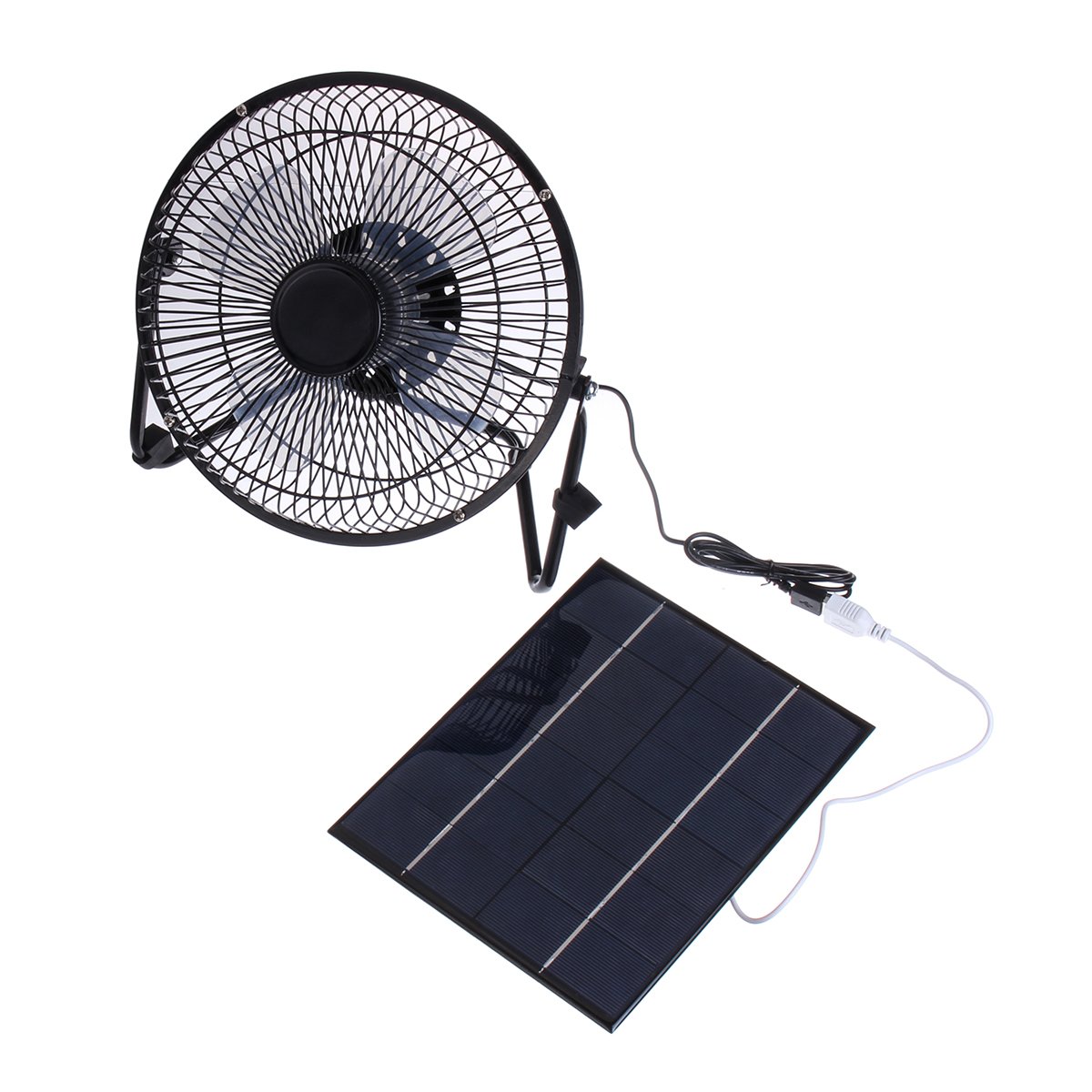 6V 6W 8 Inch Ultra-quiet USB Mini Solar Panel Fan For Outdoor Camping 2