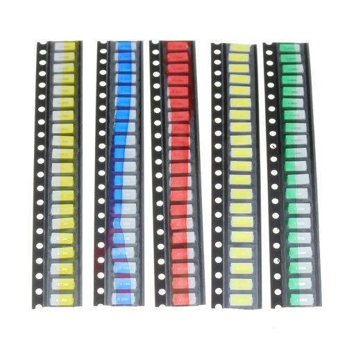100Pcs 5 Colors 20 Each 5730 LED Diode Assortment SMD LED Diode Kit Green/RED/White/Blue/Yellow 2