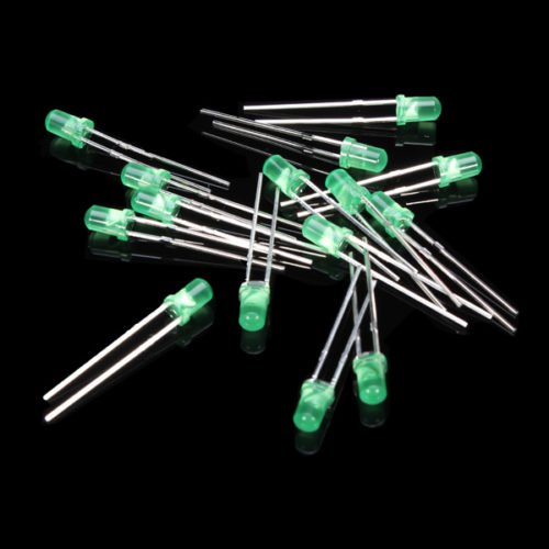 2000pcs 3MM LED Diode Kit Short Leg Mixed Color Red Green Yellow Blue White 4