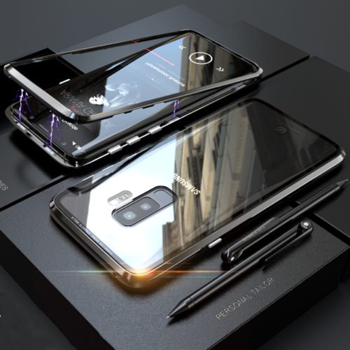 Bakeey Magnetic Adsorption Metal Clear Glass Protective Case for Samsung Galaxy S9/S9 Plus 8
