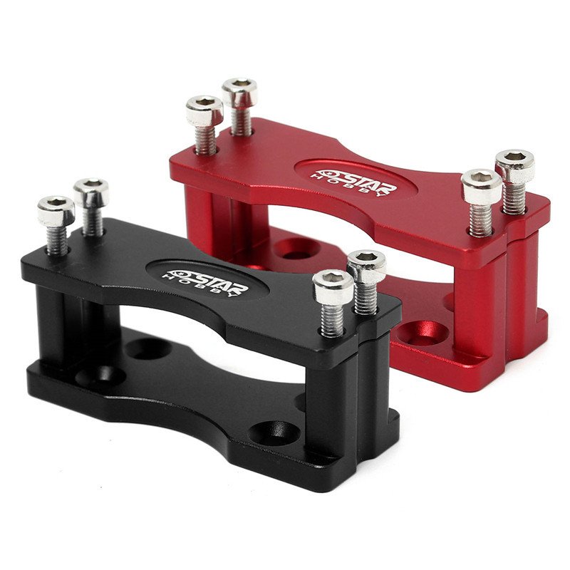 Black/Red CNC Aluminium Alloy Steering Gear Bracket 2 Black/Red CNC Aluminium Alloy Steering Gear Bracket - Image 2
