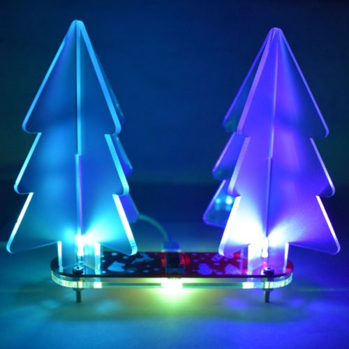 Geekcreit® DIY Full Color Changing LED Acrylic 3D Christmas Tree Electronic Learning Kit 5