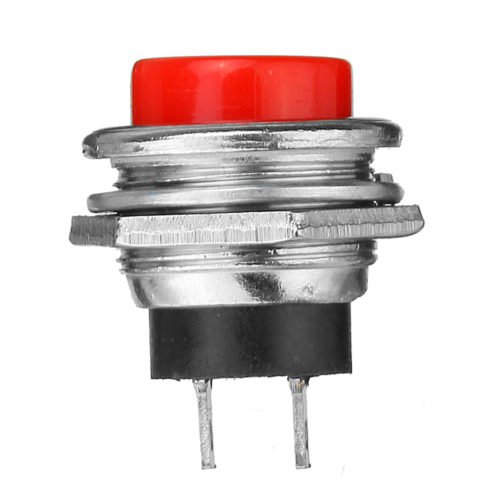10Pcs 3A 125V Momentary Push Button Switch OFF-ON Horn Red Plastic 3