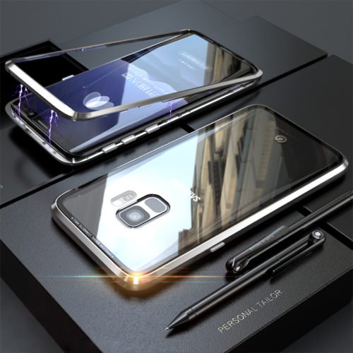 Bakeey Magnetic Adsorption Metal Clear Glass Protective Case for Samsung Galaxy S9/S9 Plus 12