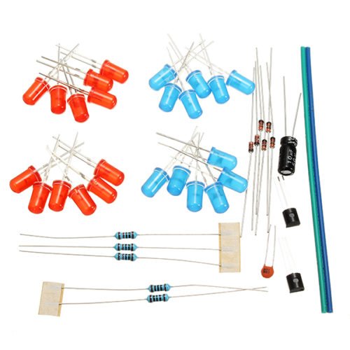 DIY Double Color Flashing Lights Kit Electronic Production NE555+CD4017 Practice Learning Kit 6