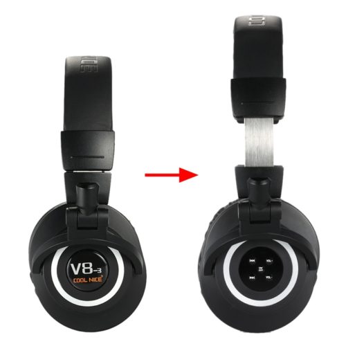 Cool Nice V8-3 Over Ear Foldable Noise Cancelling Heavy Bass Microphone Bluetooth Headphone 5