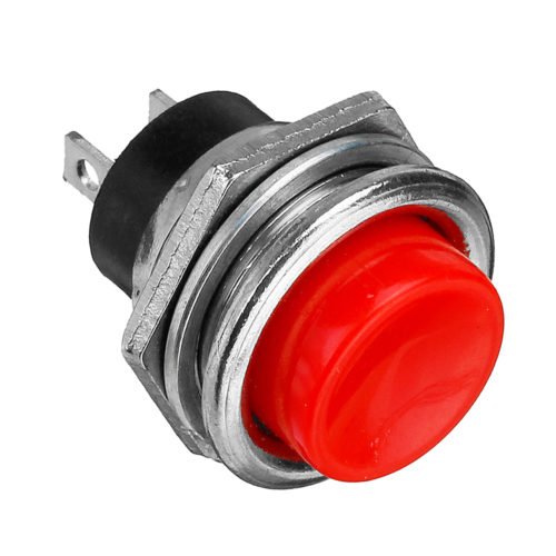 10Pcs 3A 125V Momentary Push Button Switch OFF-ON Horn Red Plastic 5