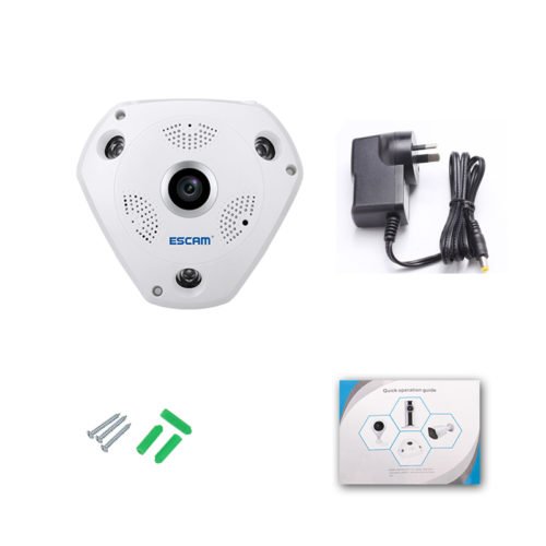 ESCAM Fisheye Camera Support VR QP180 Shark 960P IP WiFi Camera 1.3MP 360 Degree Panoramic Infrared Night Vision Camera 8