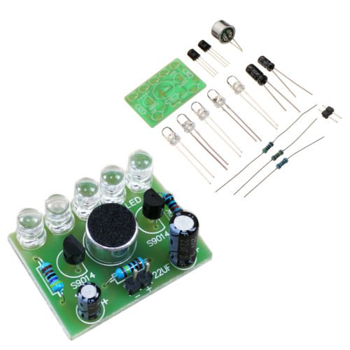 5pcs DIY Voice Controlled Melody Light 5MM Highlight DIY LED Flash Electronic Training Kit 1