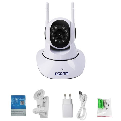 ESCAM G02 Dual Antenna 720P Pan/Tilt WiFi IP IR Camera Support ONVIF Max Up to 128GB Video Monitor 7