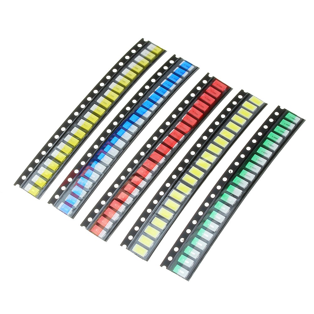 100Pcs 5 Colors 20 Each 5730 LED Diode Assortment SMD LED Diode Kit Green/RED/White/Blue/Yellow 2