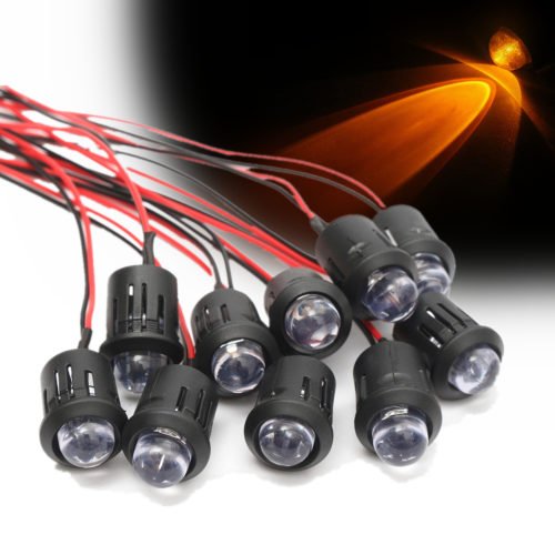 10Pcs 12V 10mm Ultra Bright Pre-wired Constant LEDs Water Clear LED 5