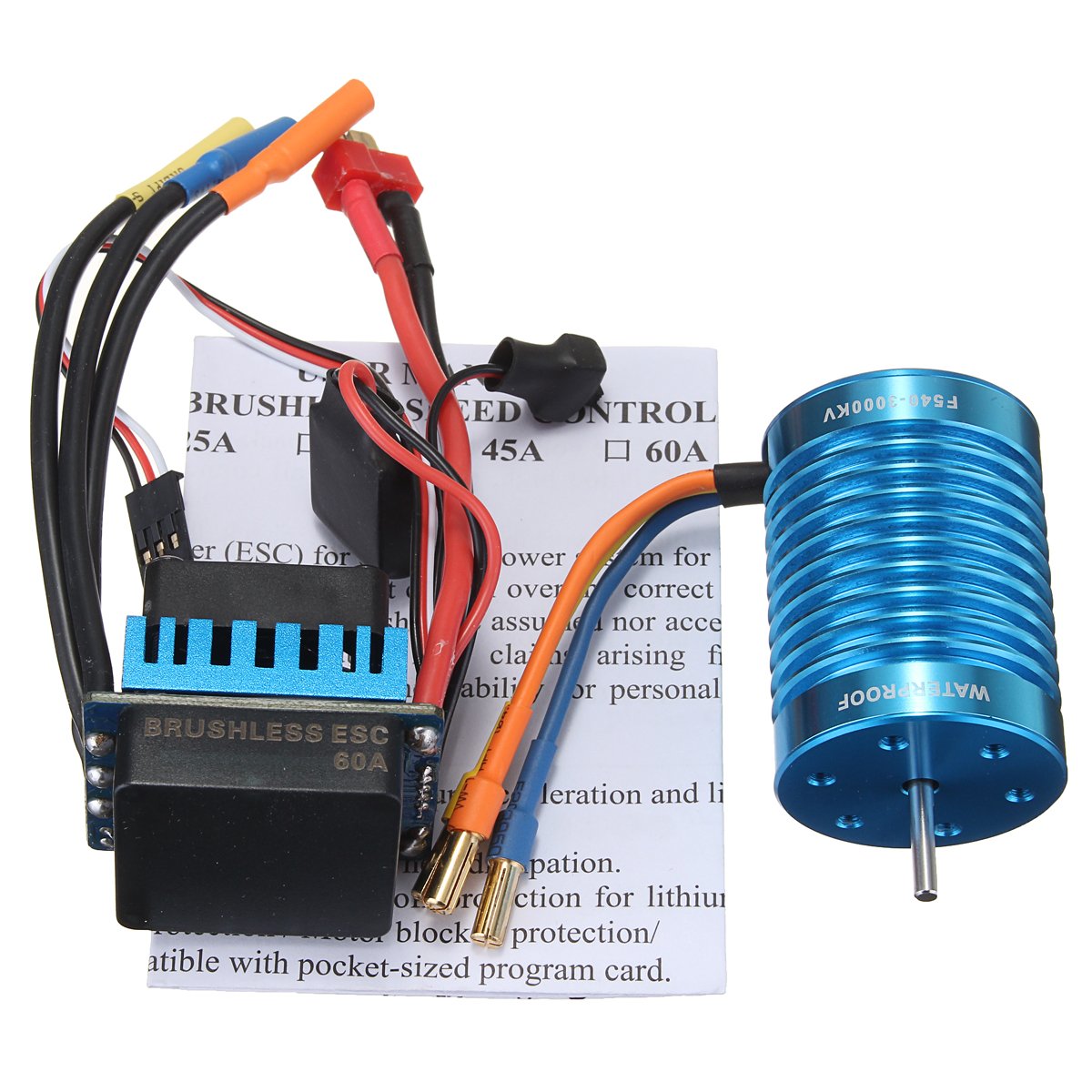 Racing 60A ESC Speed Controller F540-3000KV Brushless Motor For 1/10 1/12 RC Car 9 Racing 60A ESC Speed Controller F540-3000KV Brushless Motor For 1/10 1/12 RC Car - Image 9