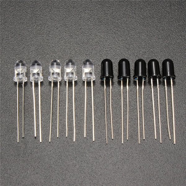 200pcs 5mm 940nm IR Infrared Diode Launch Emitter Receive Receiver LED 2