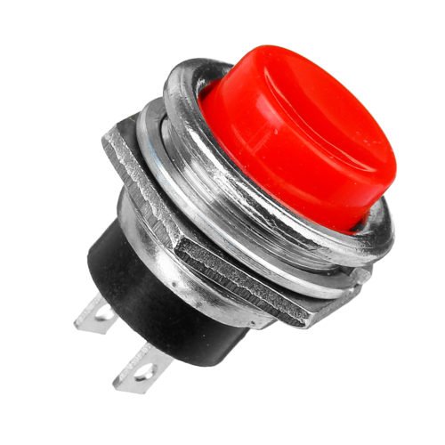 2Pcs 3A 125V Momentary Push Button Switch OFF-ON Horn Red Plastic 3