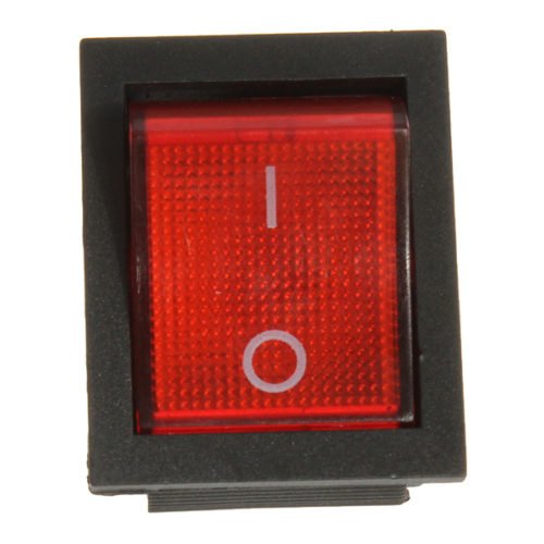 30pcs Red Light Lamp 4 Pin DPST ON-OFF Rocker Boat Push Button Switch 13A/250V 20A/125V 2